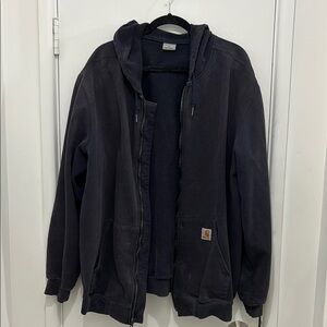 Black Performance Jacket with Hood and Full-Length Zipper